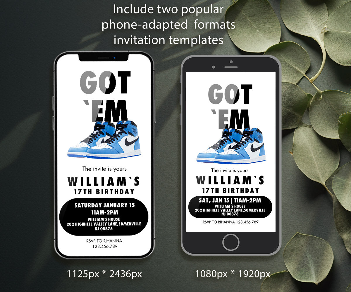 Sneaker Ball Air Jordan Nike customizable invitation template | Share or Print | CS307