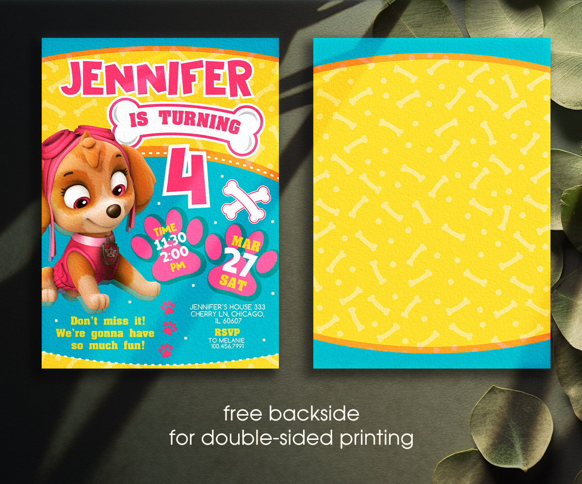 PAW Patrol customizable invitation template | Share or Print | HO096