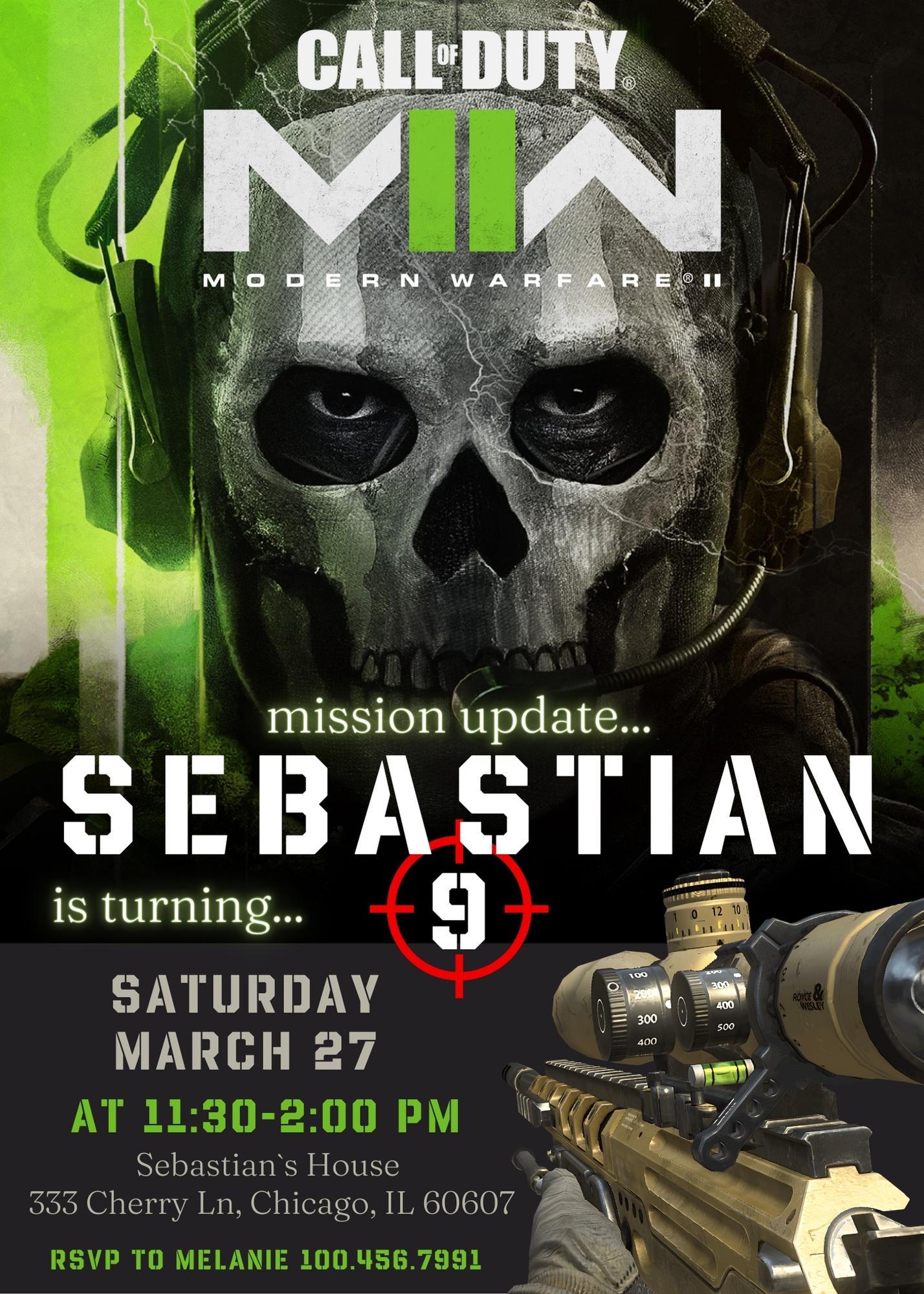 Call of Duty Gamer customizable invitation template | Share or Print | boy | DB437