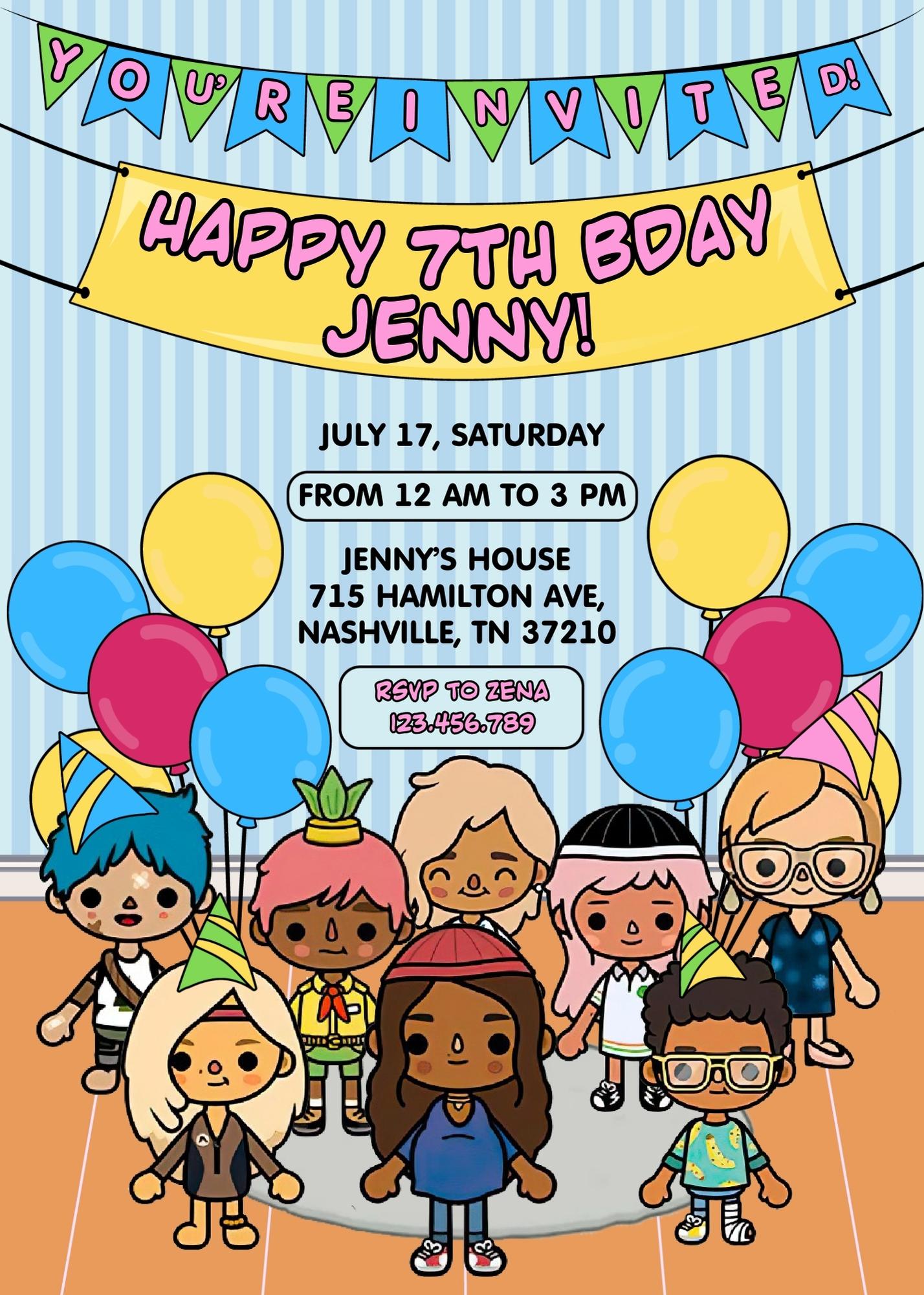 Toca Boca World Gamer customizable invitation template | Share or Print | AT504
