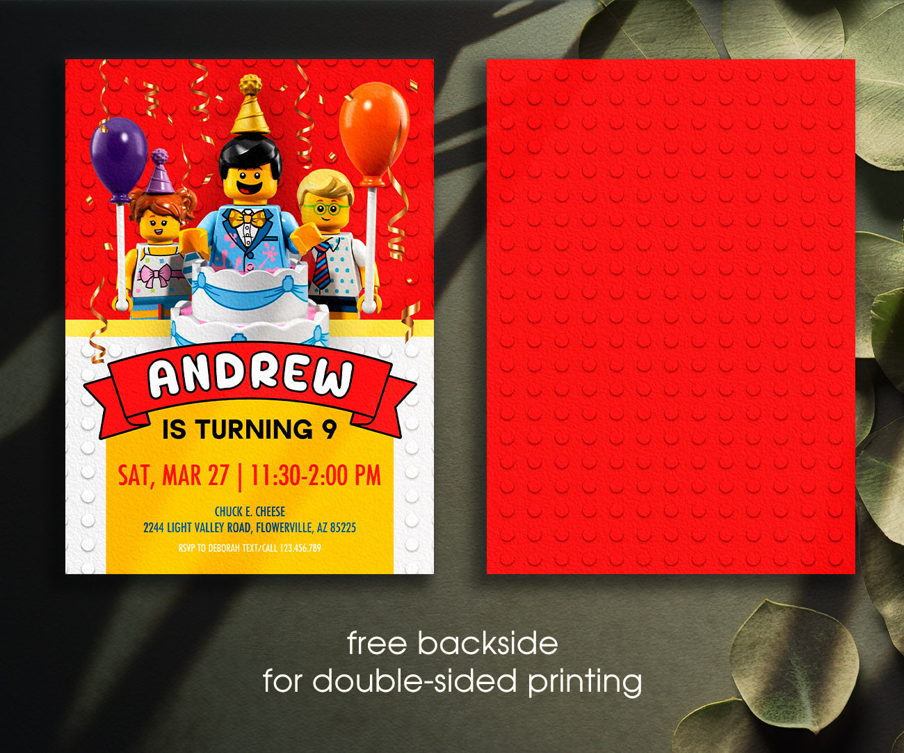 Lego Minifigures customizable invitation template | Share or Print | AO141
