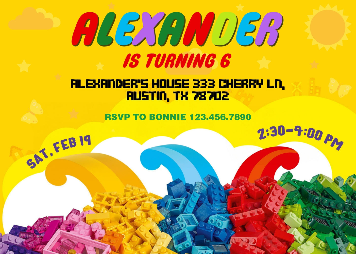 Lego customizable invitation template | Share or Print | LX862