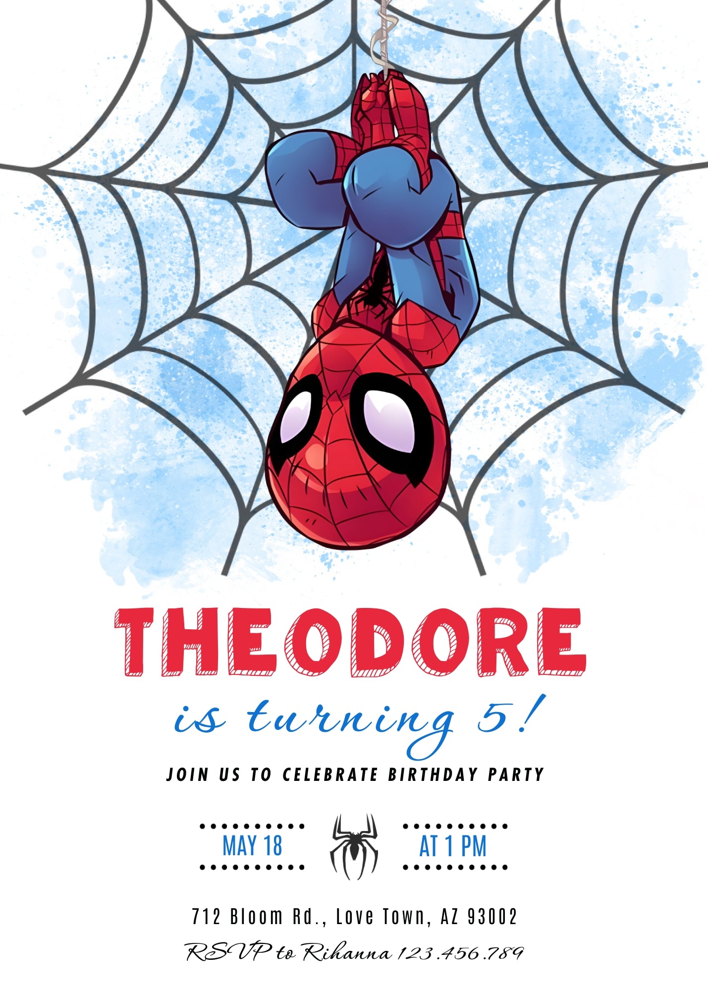 Spidey and His Amazing Friends customizable invitation template | Share or Print | boy | AO167
