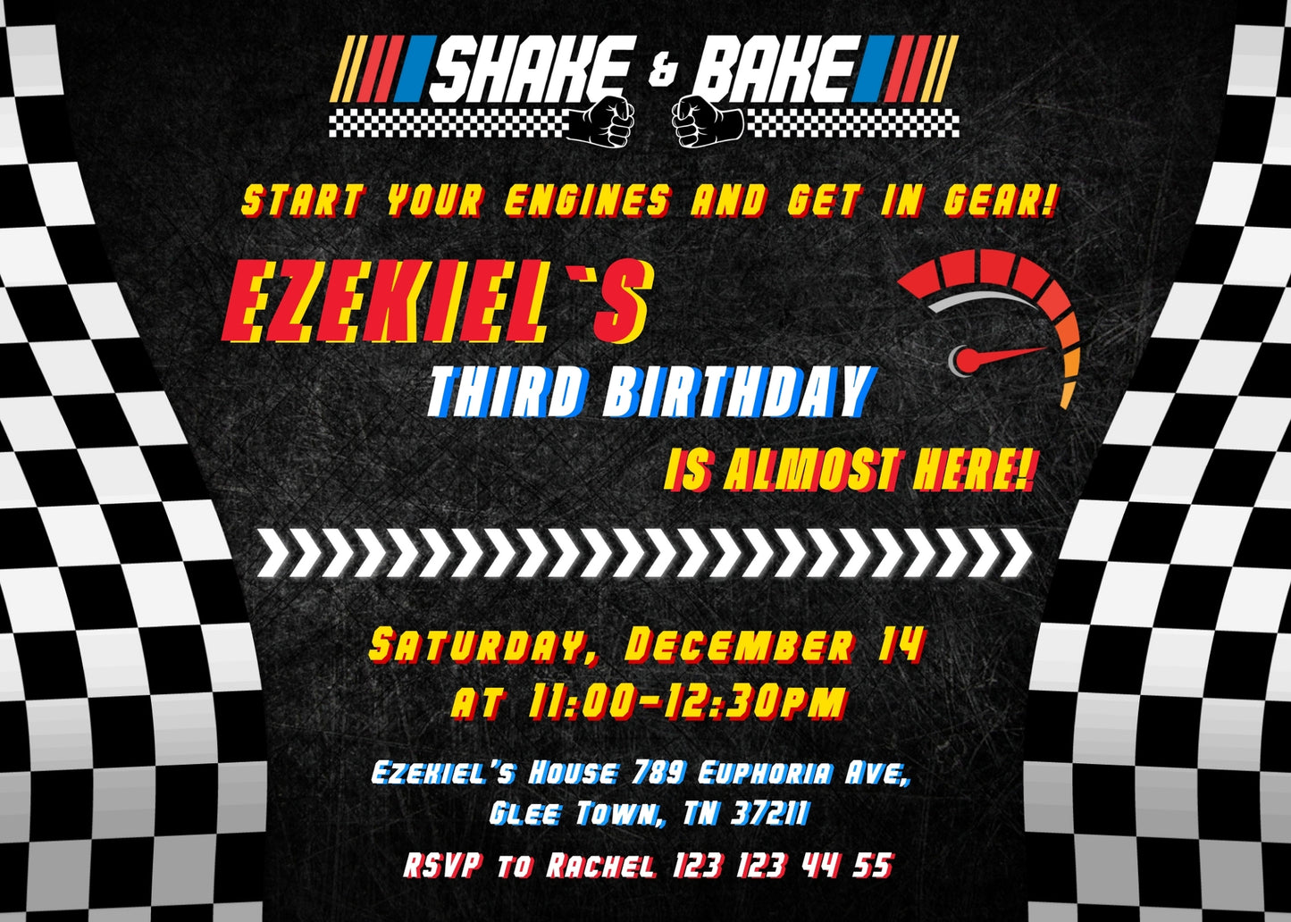 Nascar Ricky Bobby customizable invitation template | Share or Print | boy | CQ094