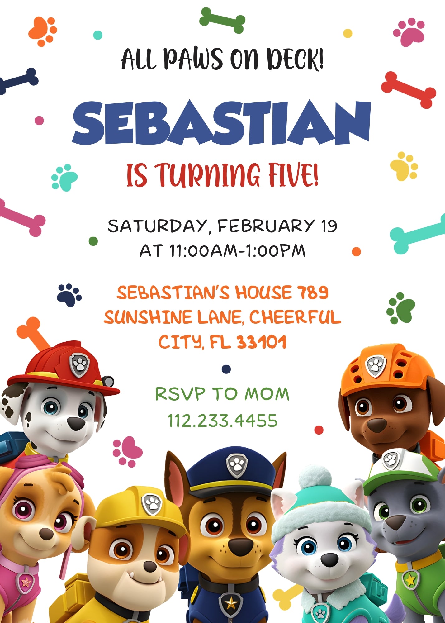 PAW Patrol customizable invitation template | Share or Print | QQ624