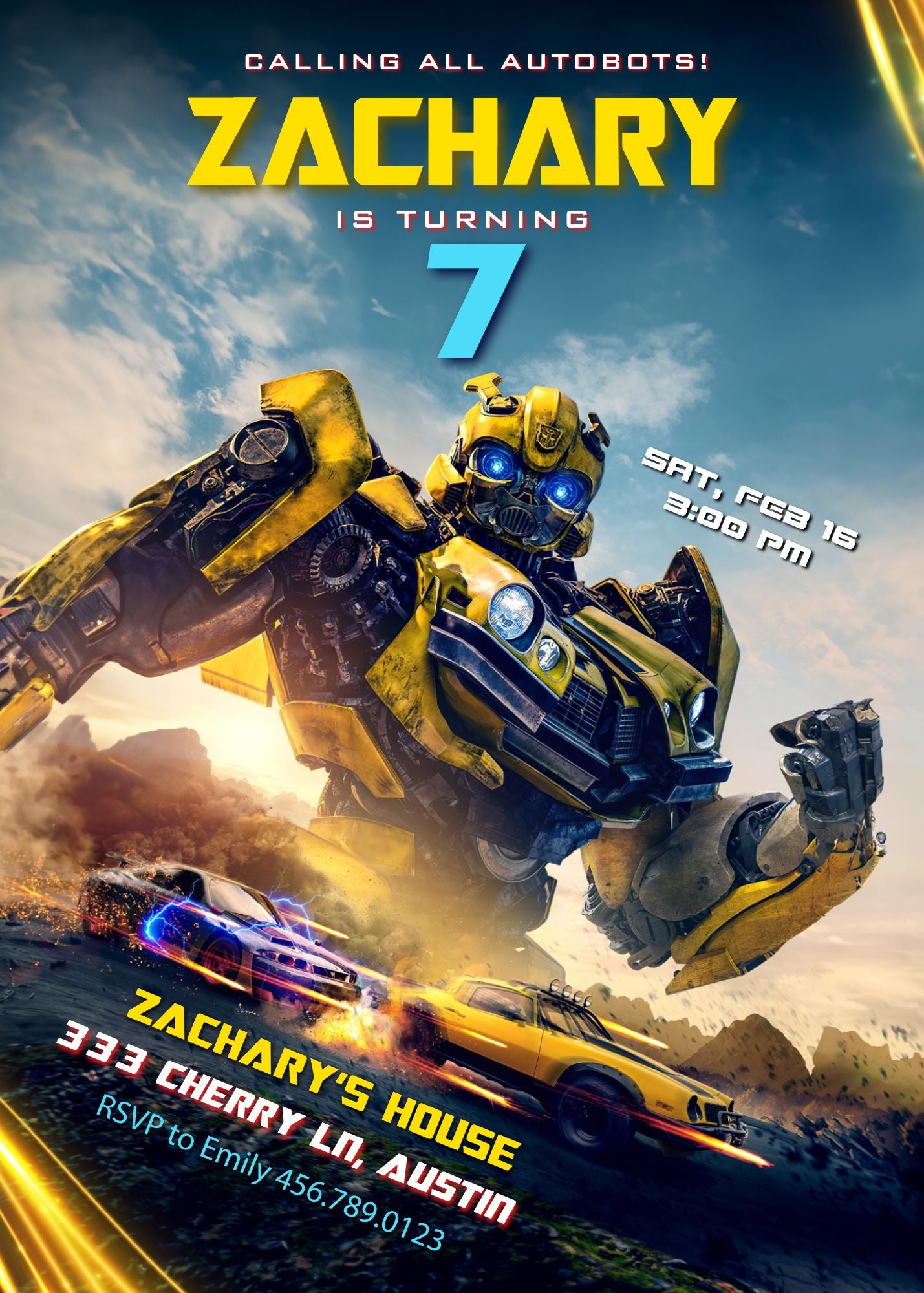 Transformers Rescue Bots customizable invitation template | Share or Print | boy | CS174
