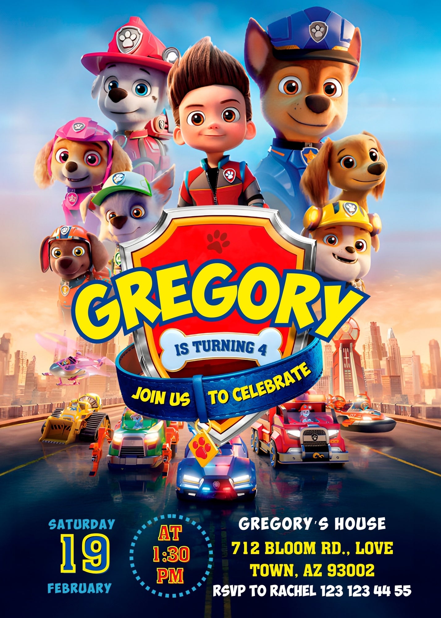 PAW Patrol customizable invitation template | Share or Print | GU122
