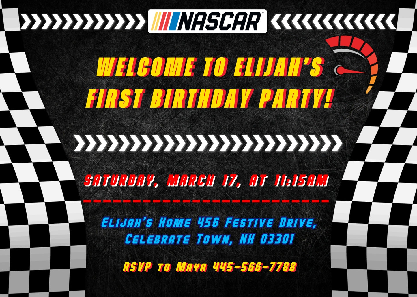 Nascar Ricky Bobby customizable invitation template | Share or Print | boy | KD962