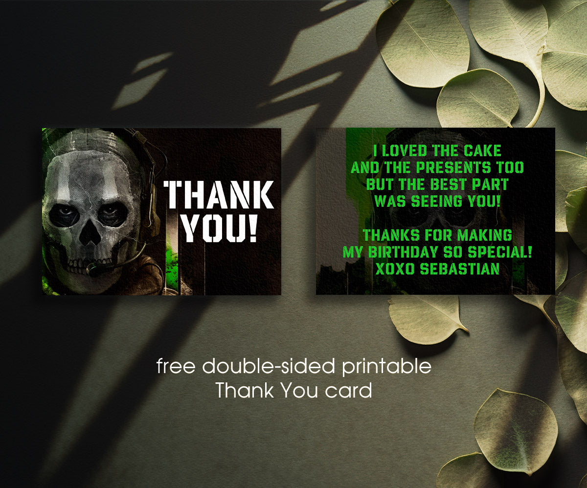 Call of Duty Gamer customizable invitation template | Share or Print | boy | DB437
