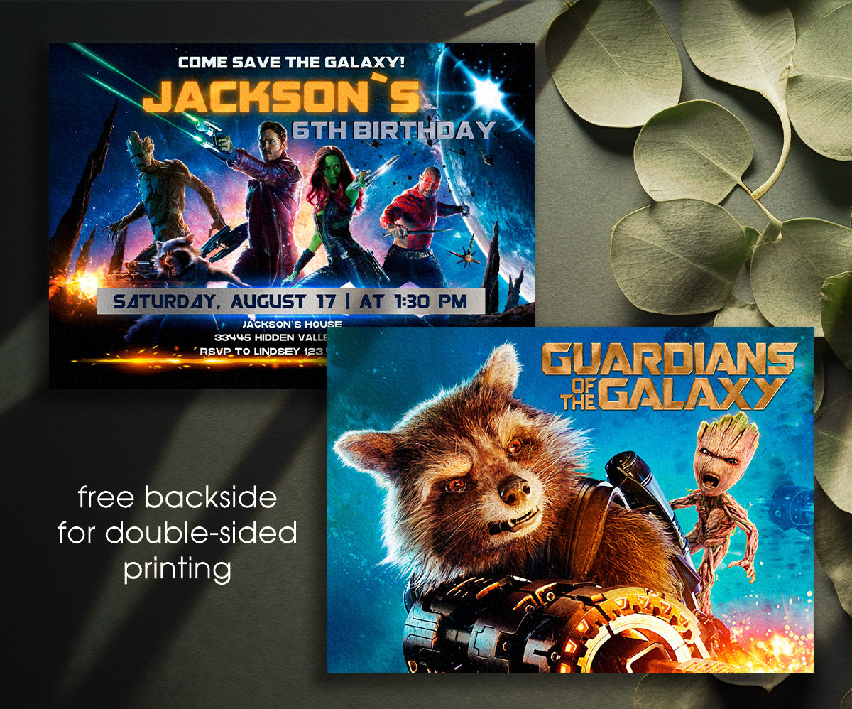 Guardians of The Galaxy Superhero customizable invitation template | Share or Print | boy | NY146