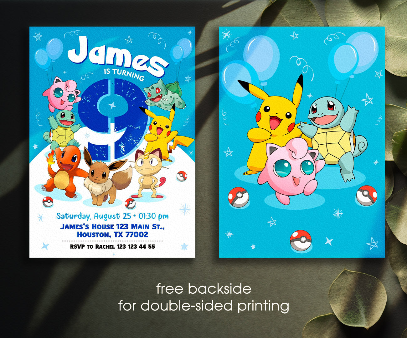Pokemon Pikachu customizable invitation template | Share or Print | SX297