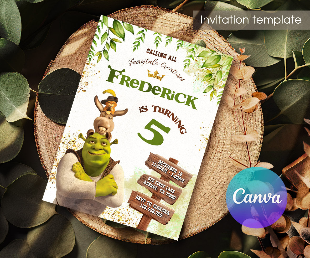 Shrek customizable invitation template | Share or Print | NI110