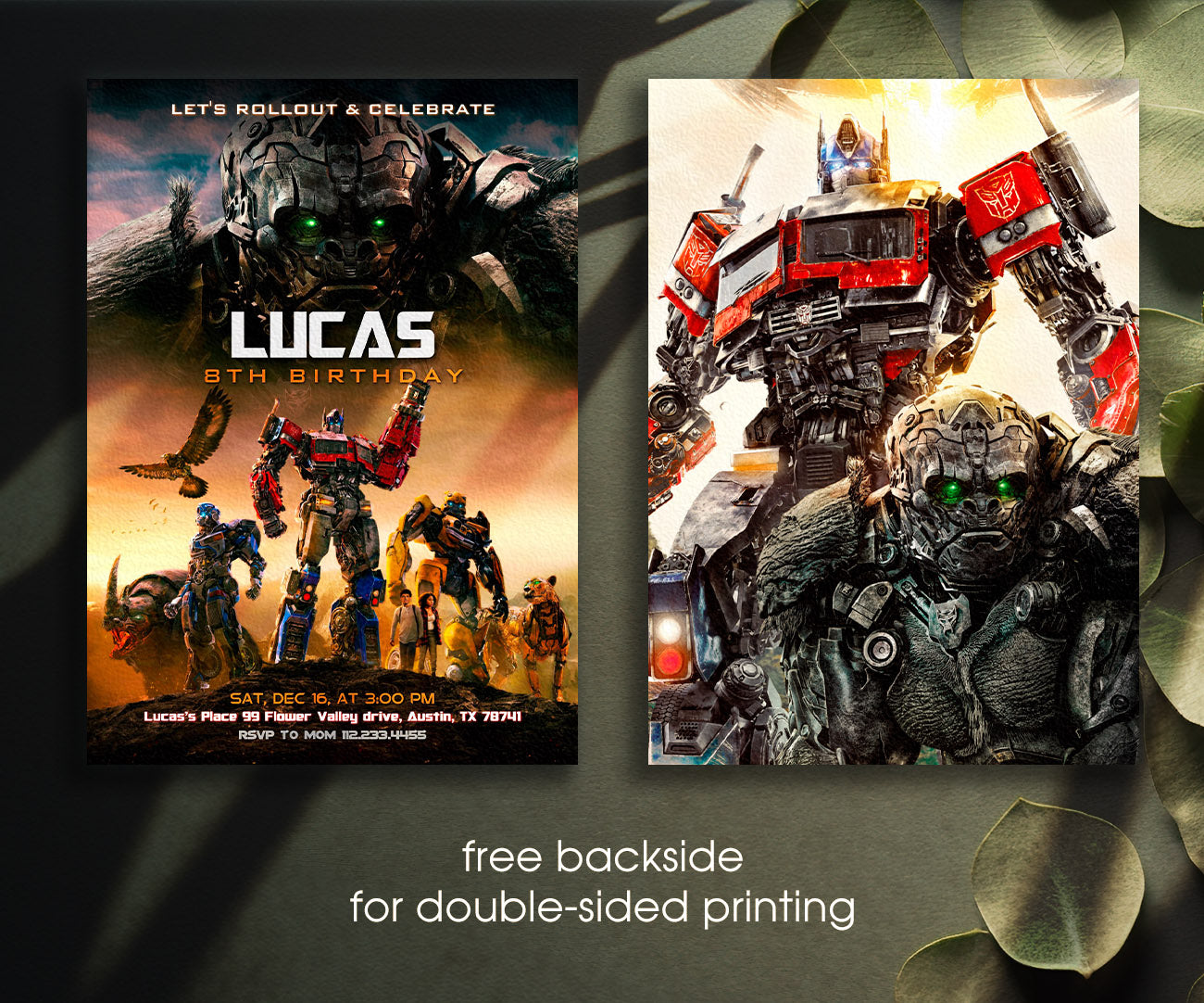 Transformers Rescue Bots customizable invitation template | Share or Print | boy | RD343
