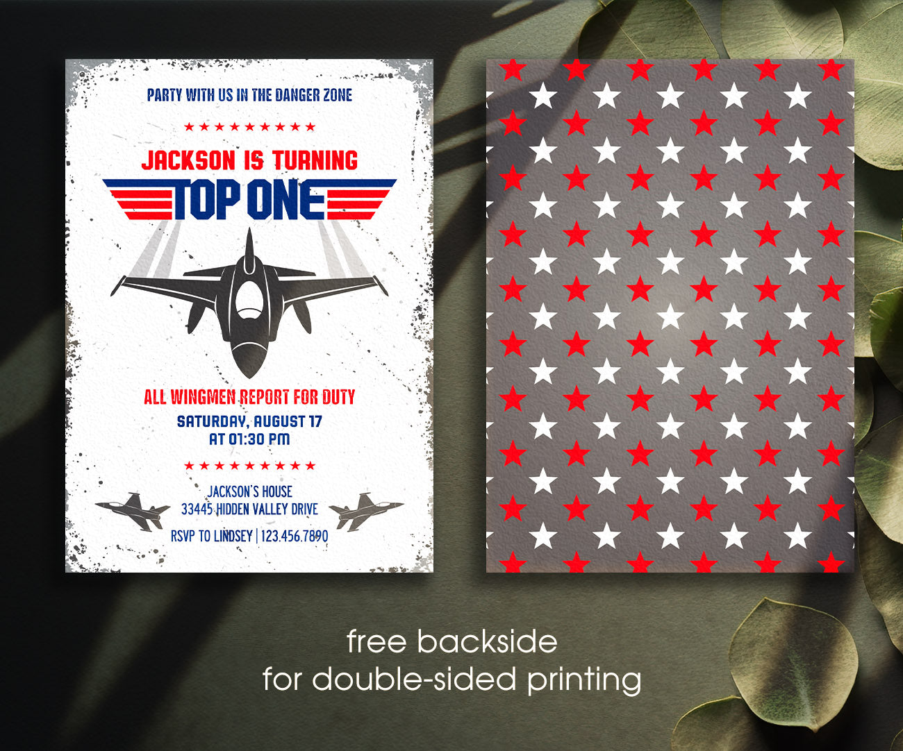 Top Gun One Jet Fighter customizable invitation template | Share or Print | boy | SX980