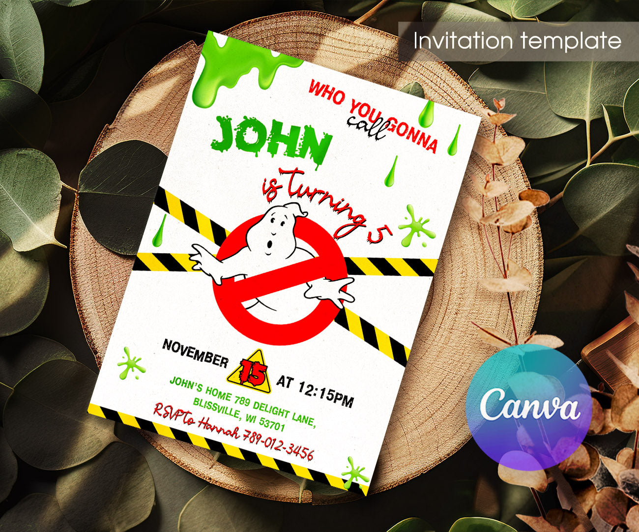 Ghostbusters customizable invitation template | Share or Print | HQ359