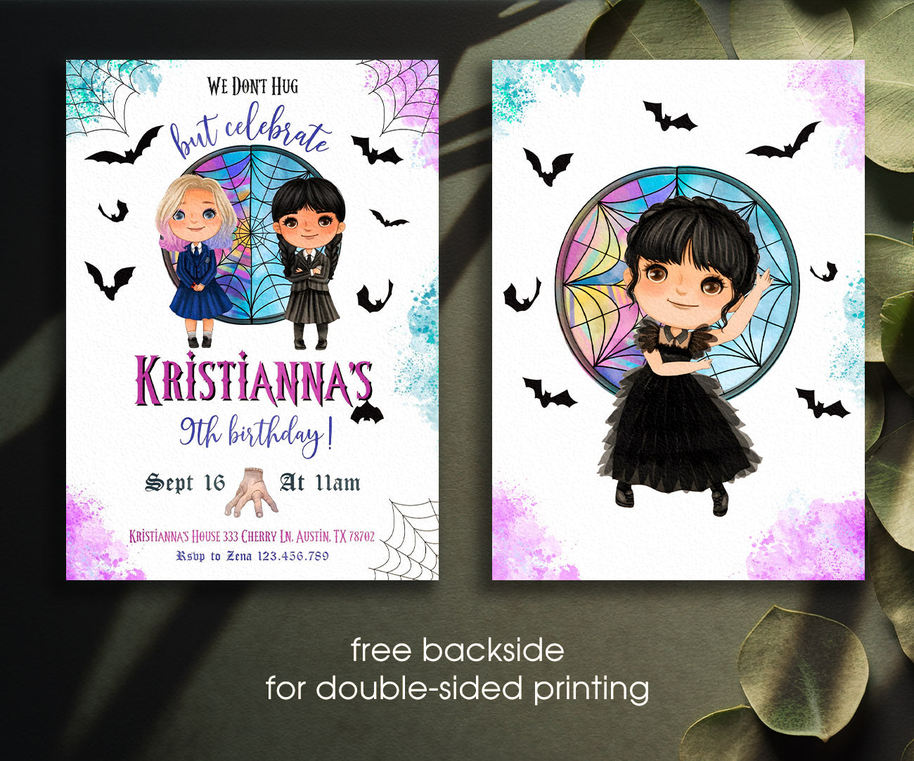 Wednesday Addams customizable invitation template | Share or Print | girl | TB207