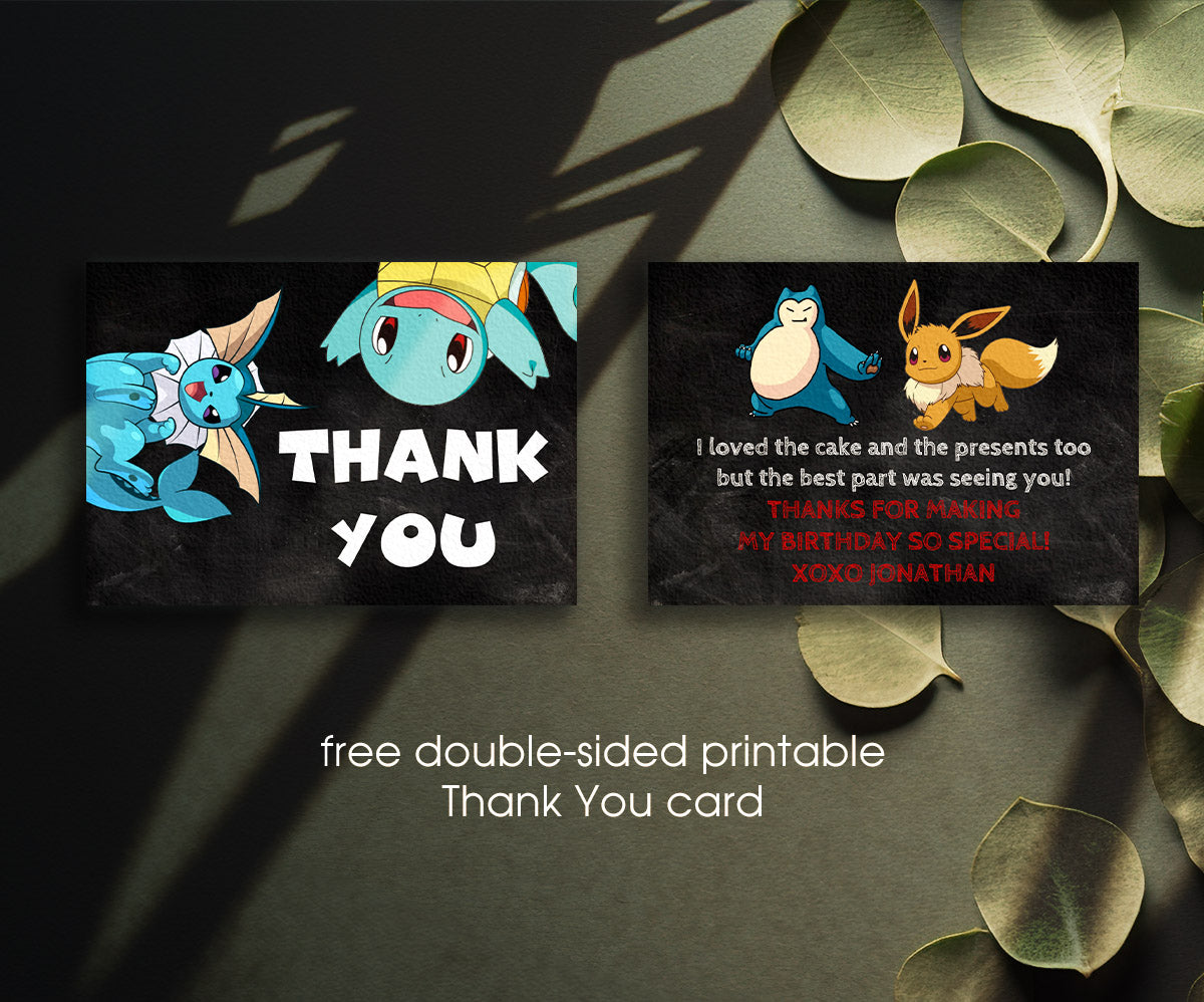 Pokemon Pikachu customizable invitation template | Share or Print | VR614