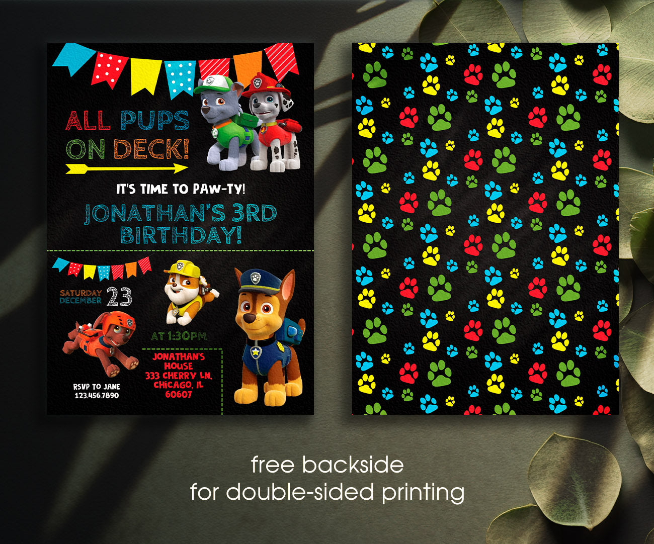 PAW Patrol customizable invitation template | Share or Print | SD572