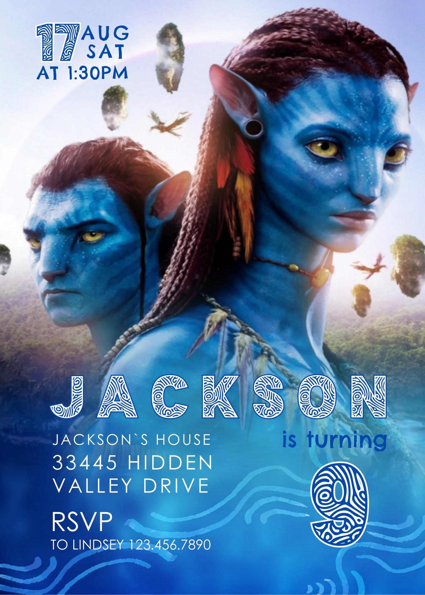 Avatar The Way of Water customizable invitation template | Share or Print | BO056