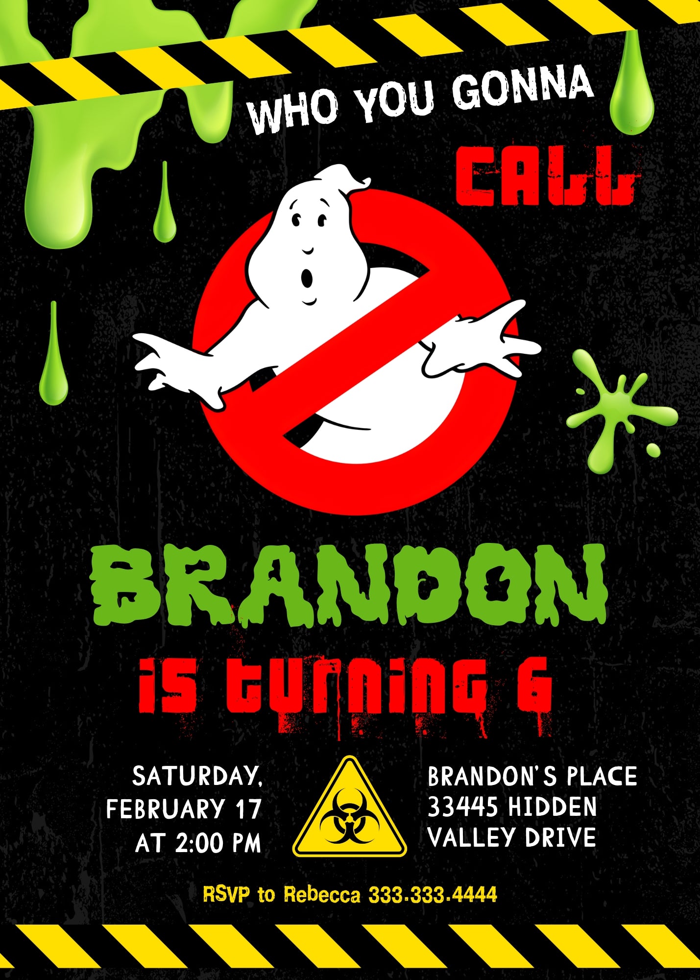 Ghostbusters customizable invitation template | Share or Print | TU047