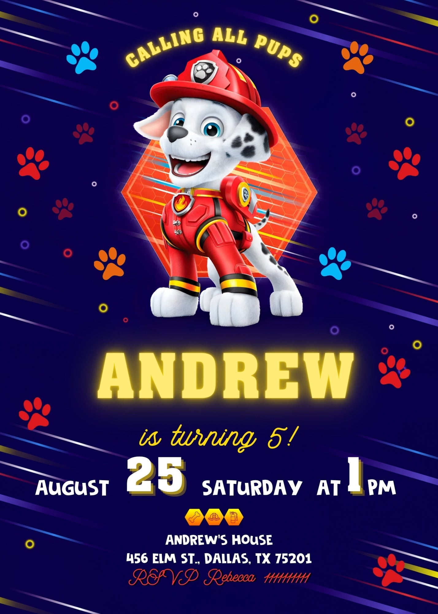 PAW Patrol customizable invitation template | Share or Print | WG207