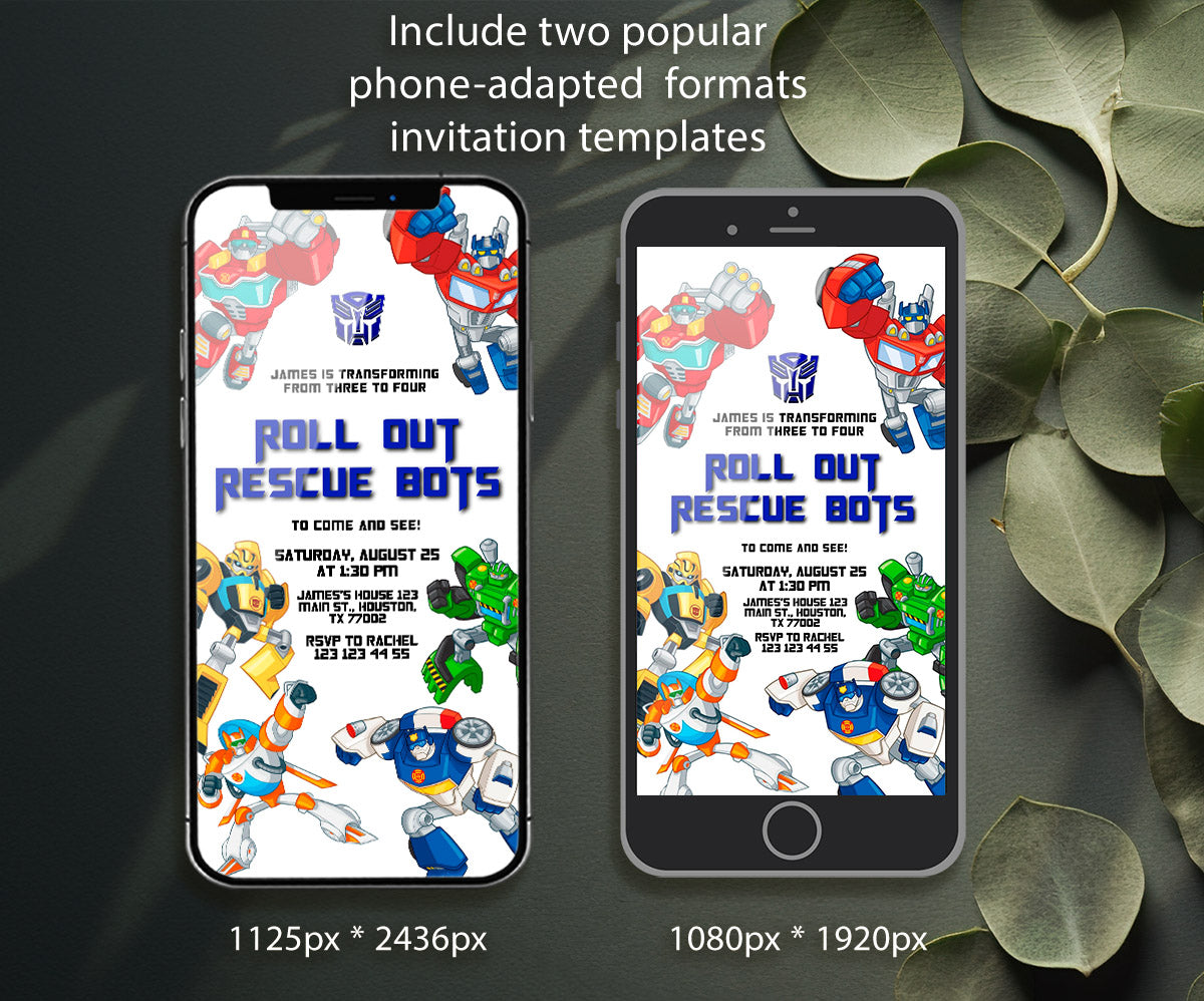 Transformers Rescue Bots customizable invitation template | Share or Print | boy | LC211