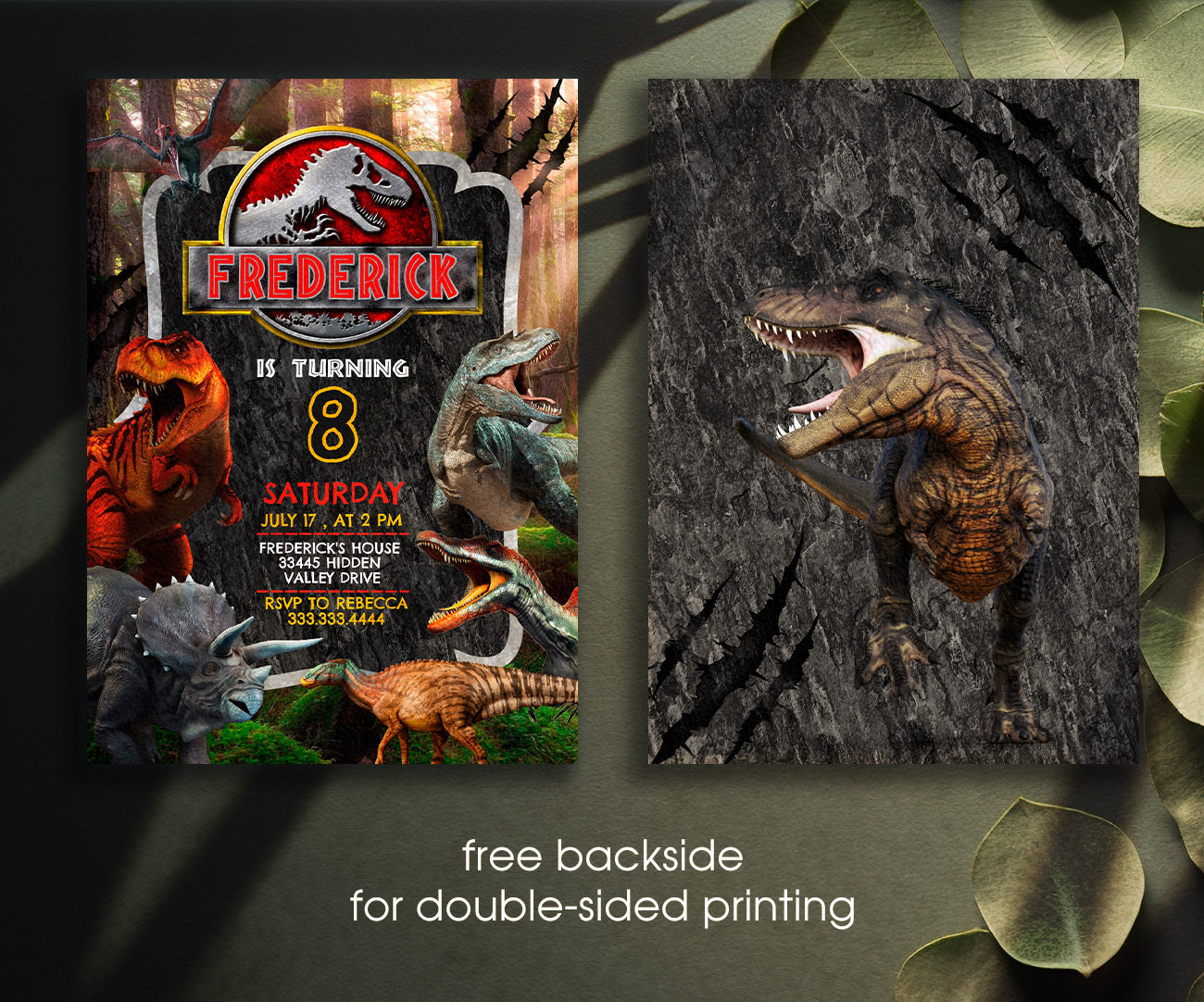 Jurassic Park Dinosaur customizable invitation template | Share or Print | HO419