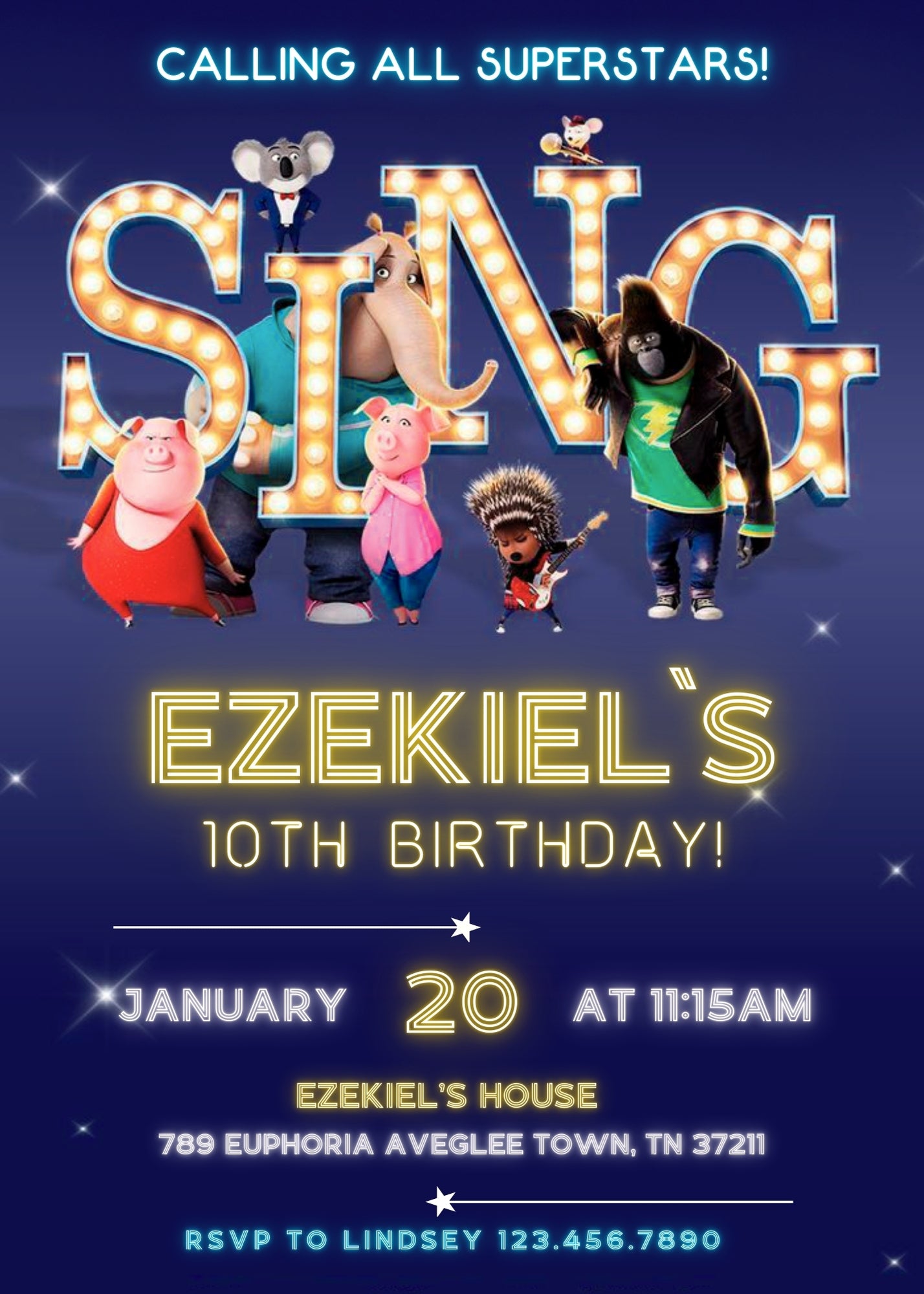 Sing Two Karaoke customizable invitation template | Share or Print | IQ948