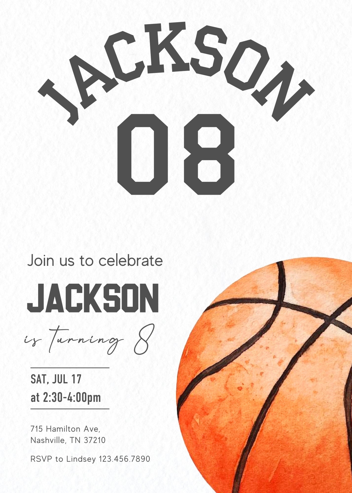 Basketball NBA Slam Dunk customizable invitation template | Share or Print | boy | NK224