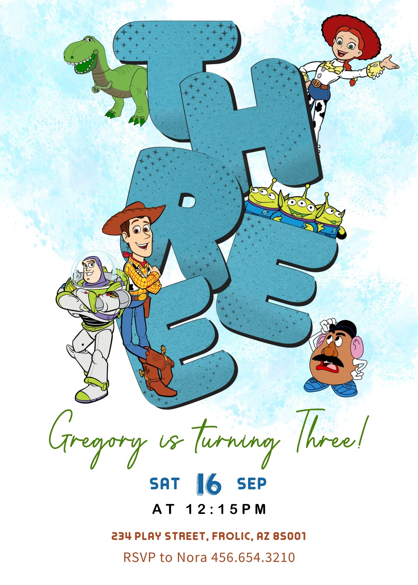 Toy Story Woody customizable invitation template | Share or Print | OL550
