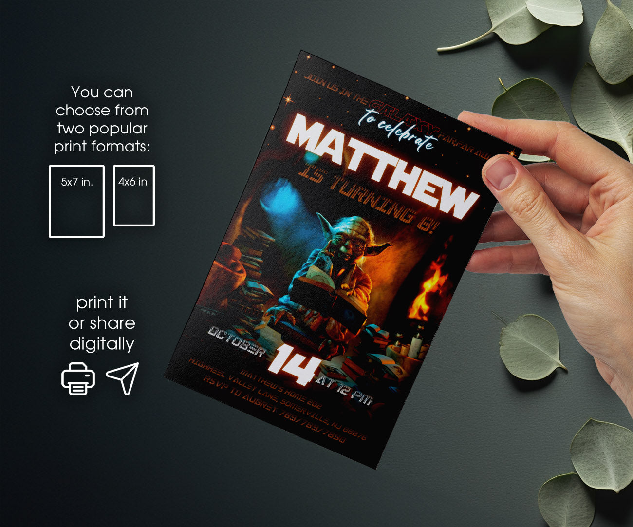 Star Wars Darth Vader customizable invitation template | Share or Print | boy | RV387