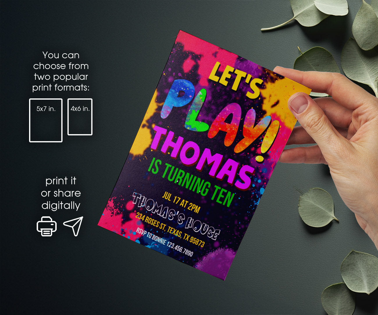 Play Party Gamer customizable invitation template | Share or Print | MF778