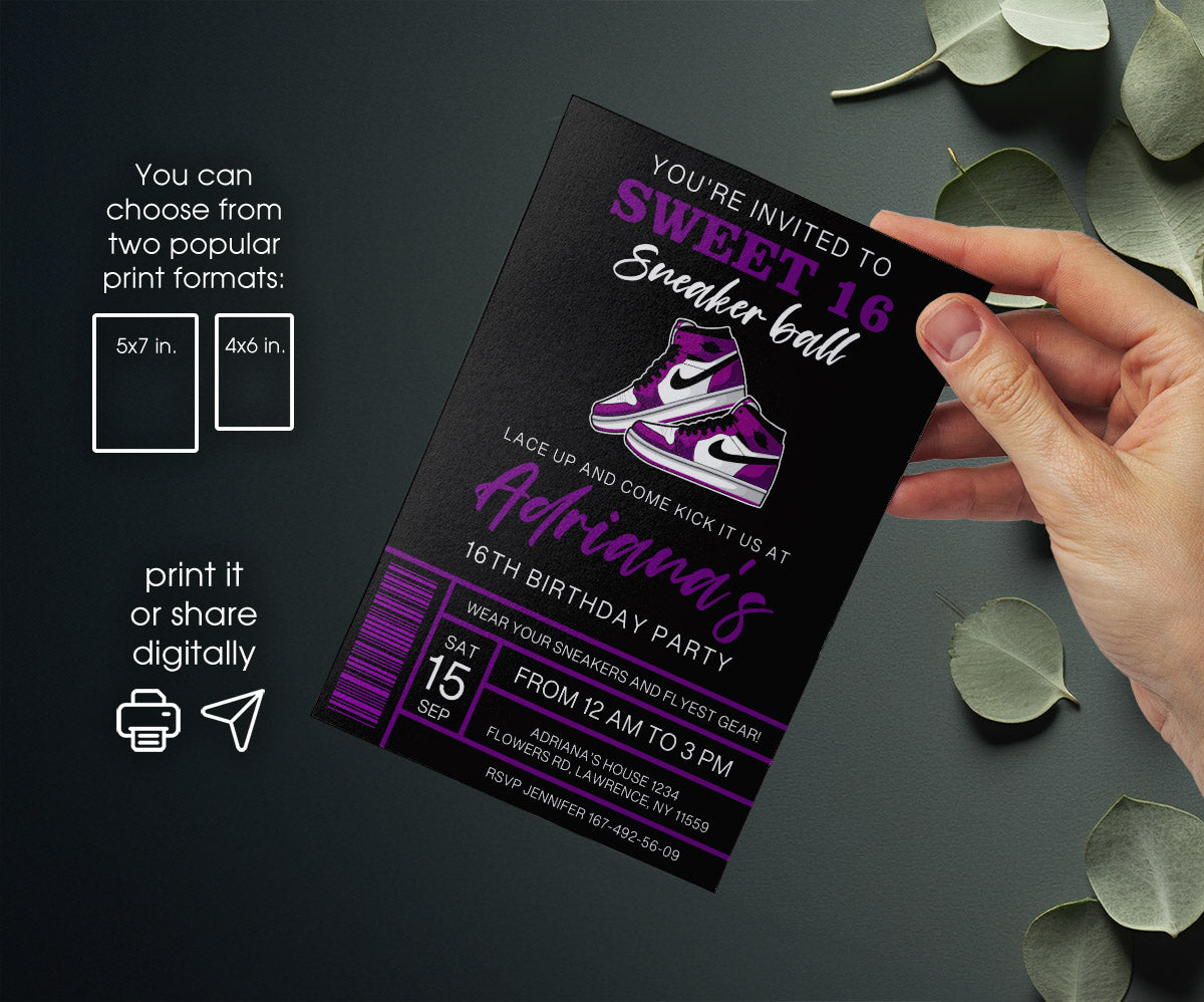 Sneaker Ball Air Jordan Nike customizable invitation template | Share or Print | LB916