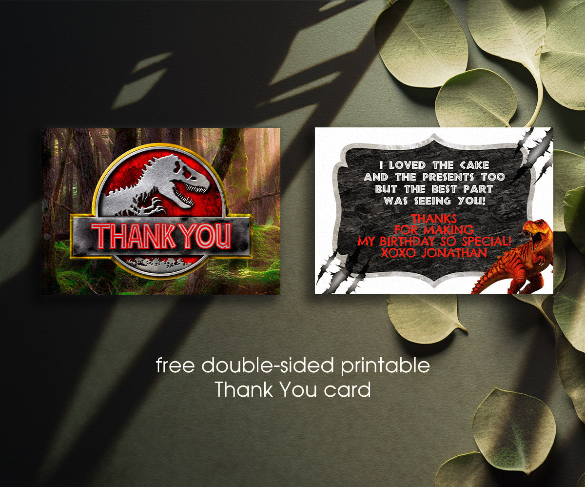 Jurassic Park Dinosaur customizable invitation template | Share or Print | VT559