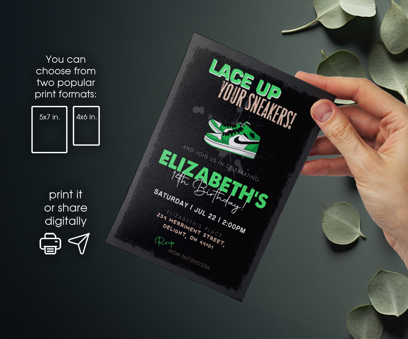 Sneaker Ball Air Jordan Nike customizable invitation template | Share or Print | HB638