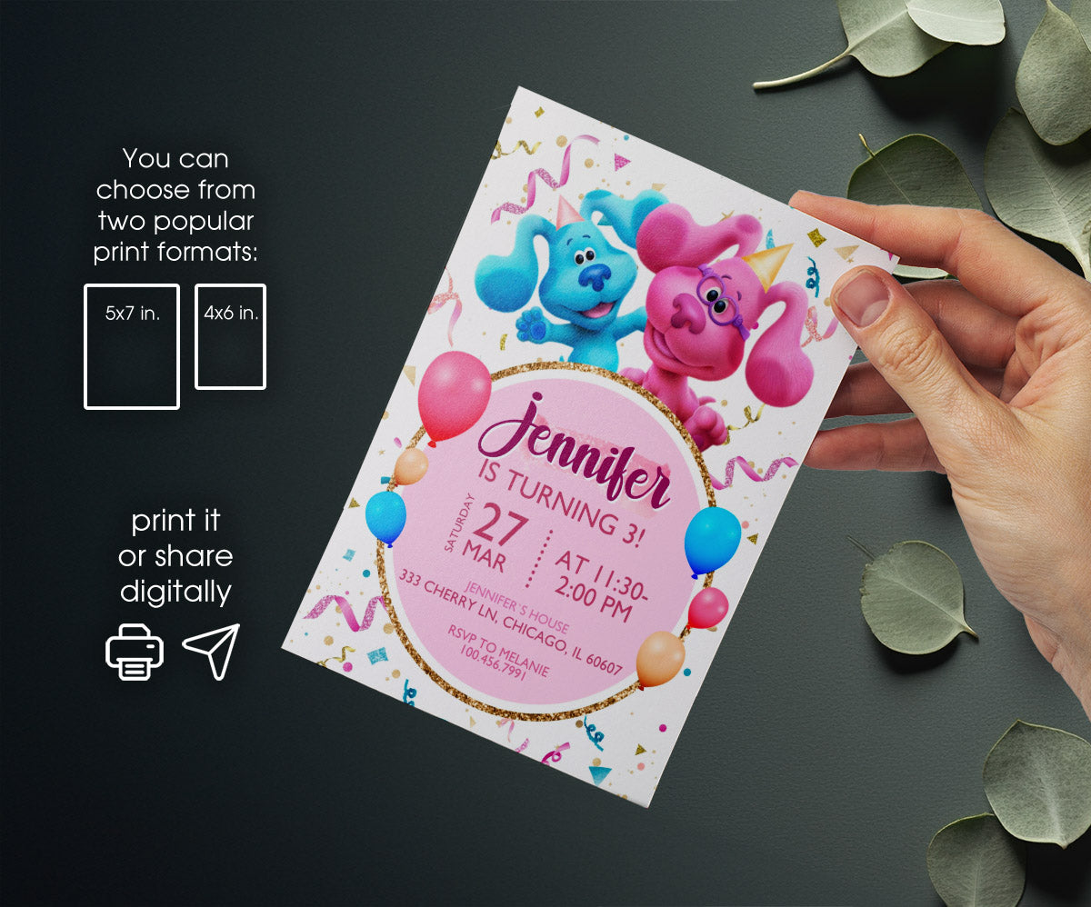 Blue's Clues Puppy customizable invitation template | Share or Print | BM340