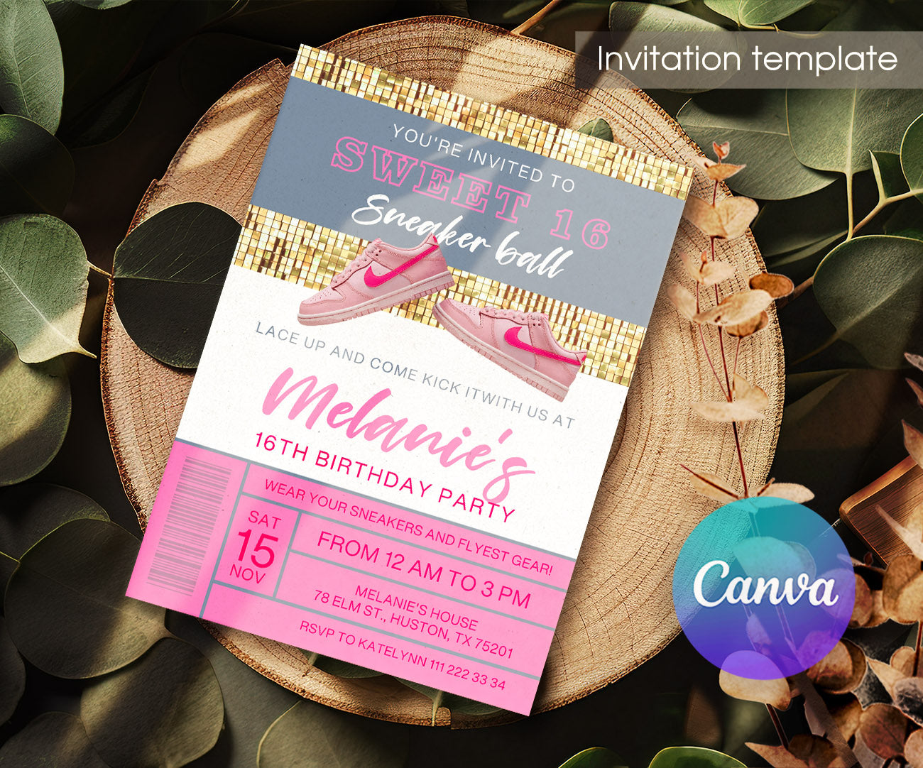 Sneaker Ball Air Jordan Nike customizable invitation template | Share or Print | TH337