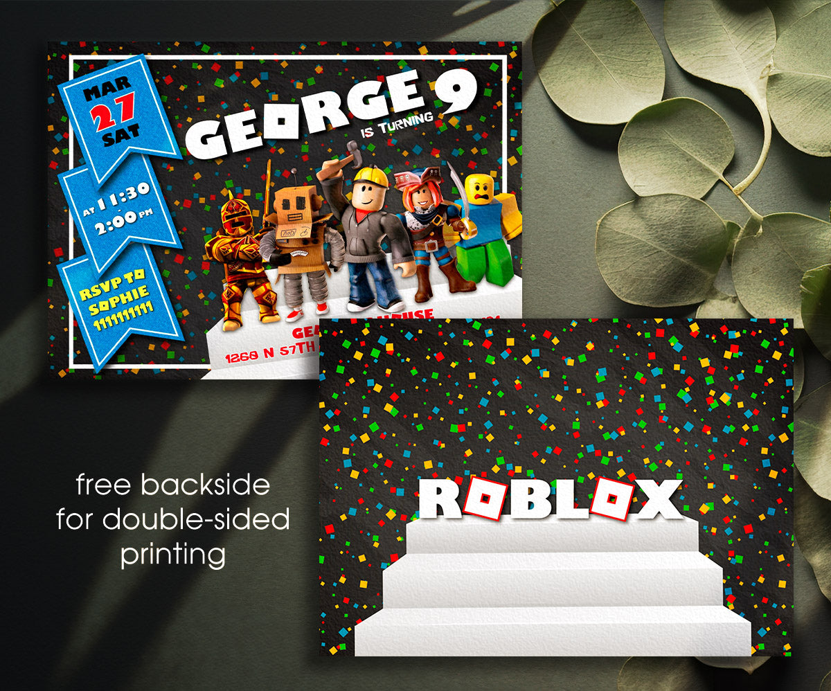 Roblox Gamer customizable invitation template | Share or Print | MC901
