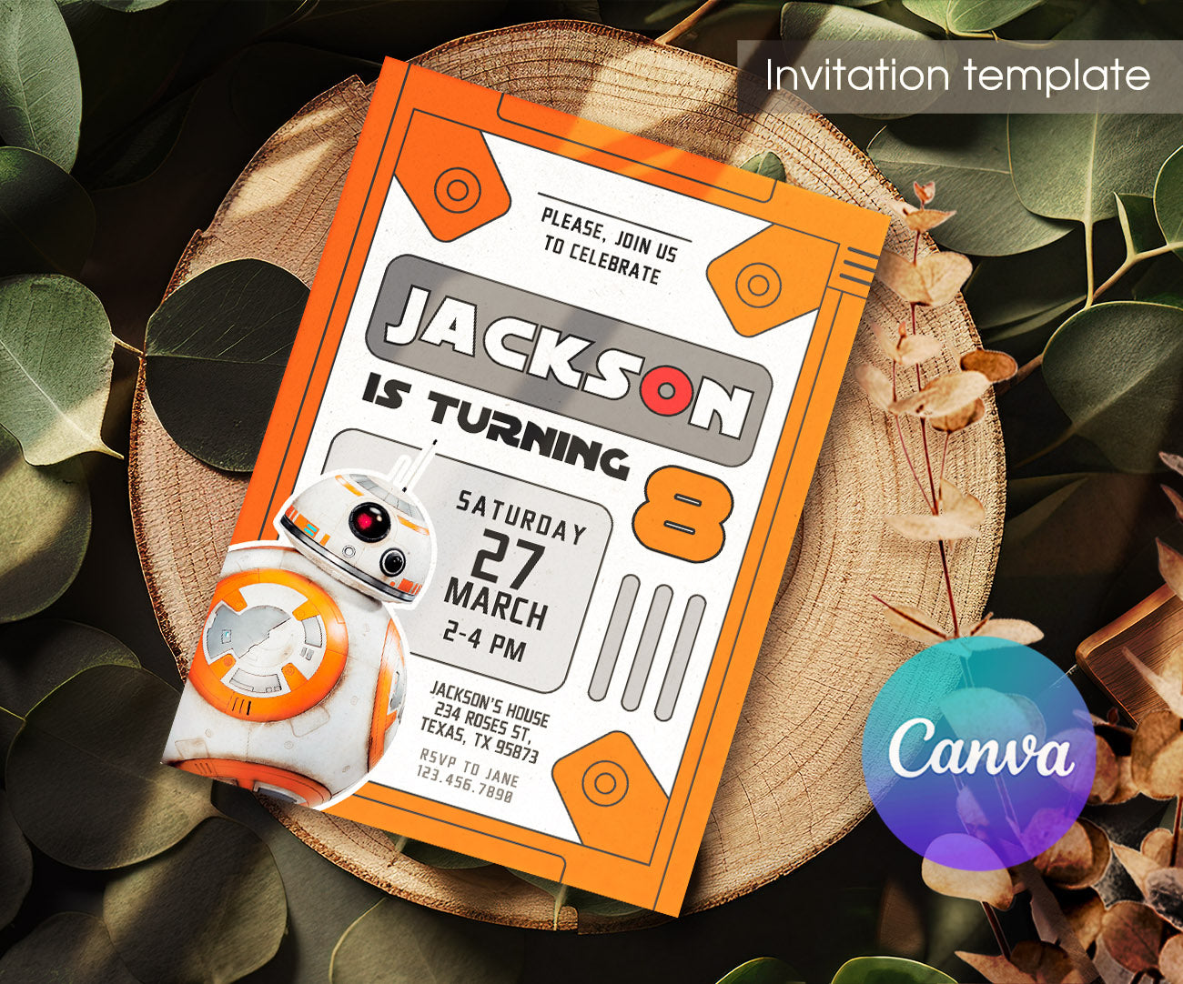 Star Wars Darth Vader customizable invitation template | Share or Print | boy | IK688