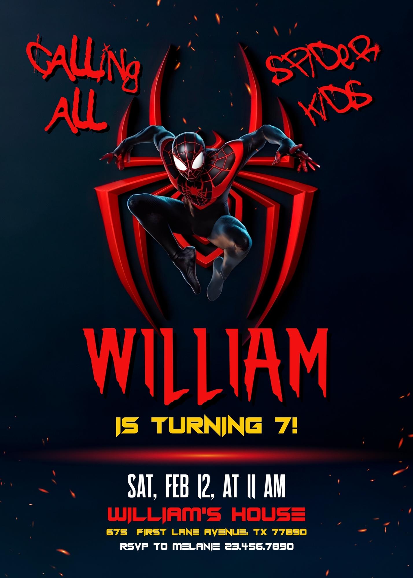 Spiderman Marvel Superhero customizable invitation template | Share or Print | boy | ET413