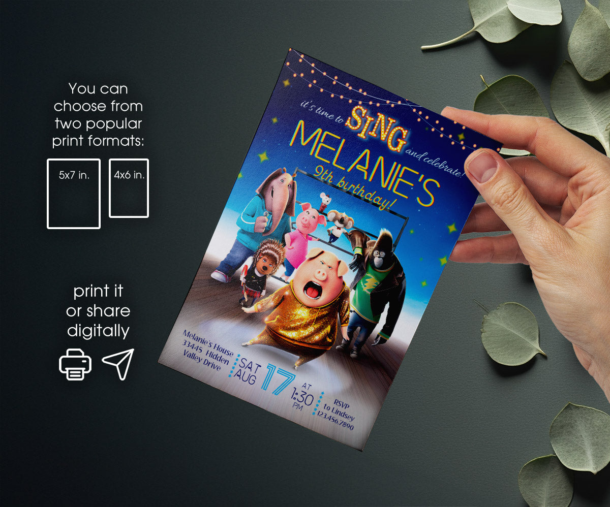Sing Two Karaoke customizable invitation template | Share or Print | FF859