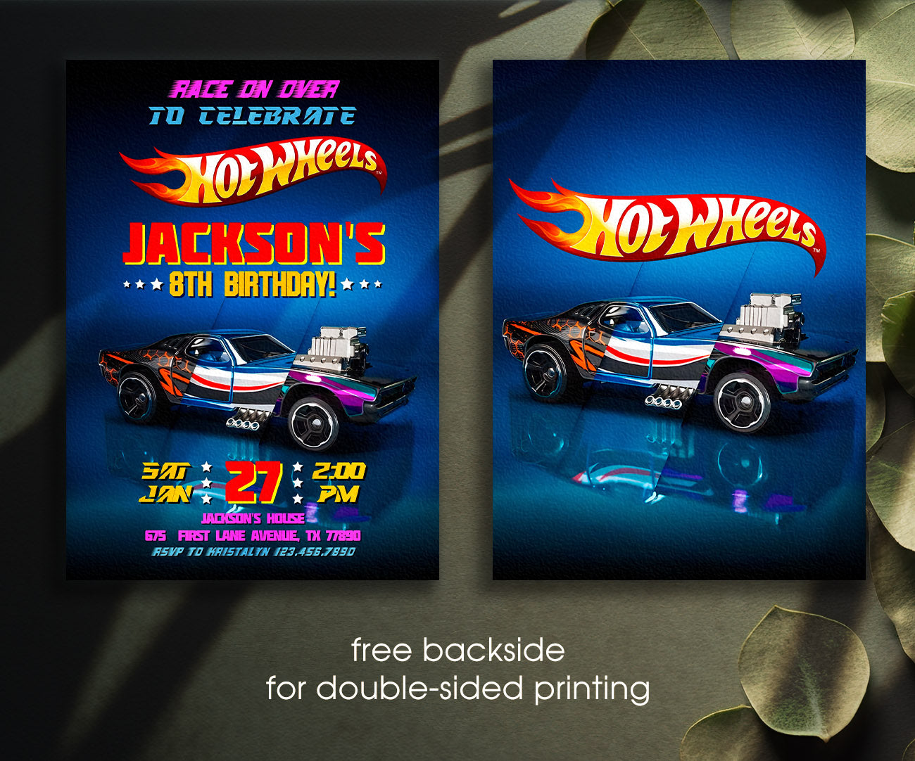 Hot Wheels Racing customizable invitation template | Share or Print | boy | EB976