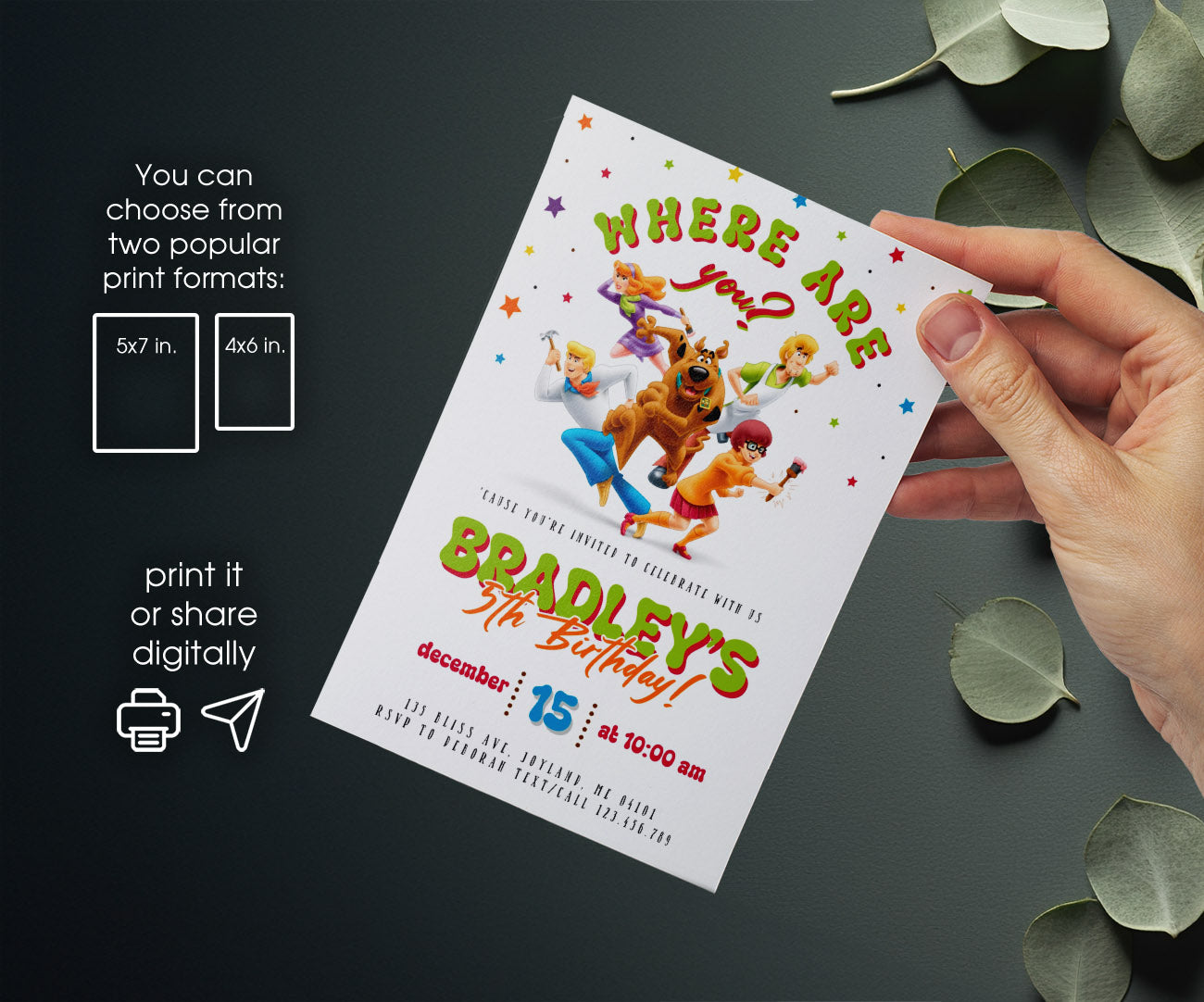 Scooby-Doo customizable invitation template | Share or Print | TU452