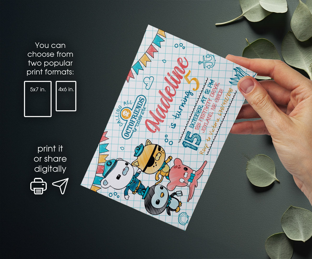 Octonauts customizable invitation template | Share or Print | MS110