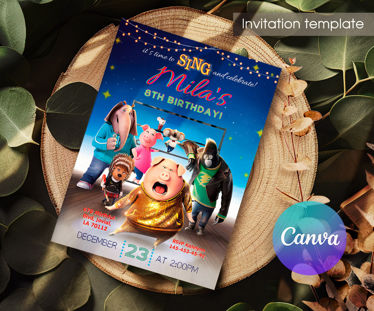 Sing Two Karaoke customizable invitation template | Share or Print | NE717
