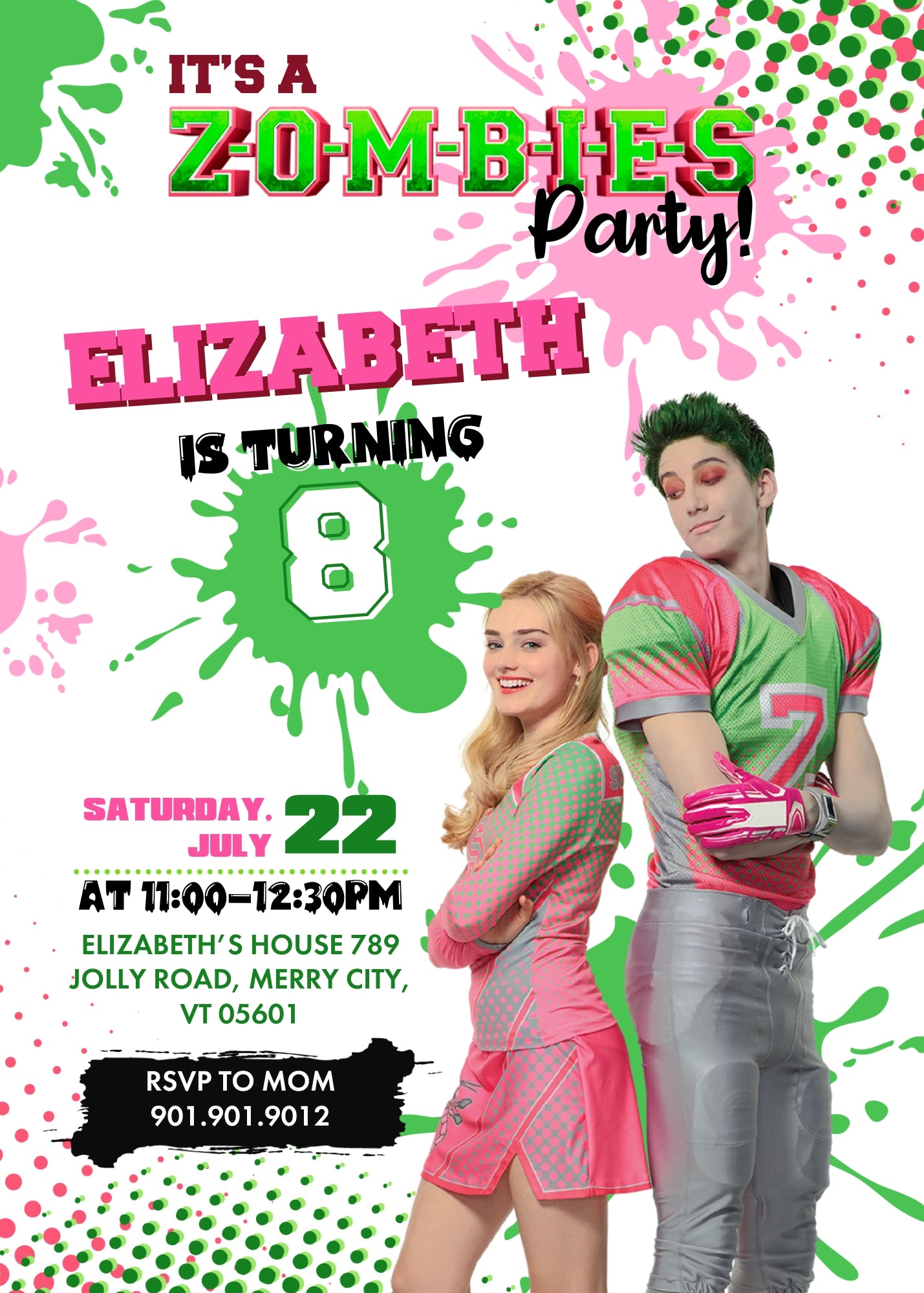 Zombies 3 Halloween customizable invitation template | Share or Print | XM807