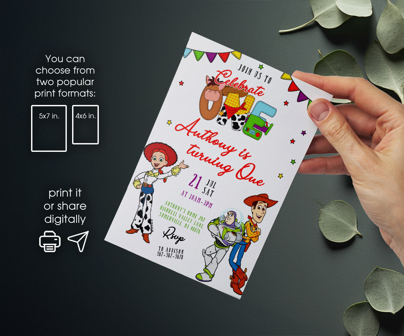 Toy Story Woody customizable invitation template | Share or Print | GQ778