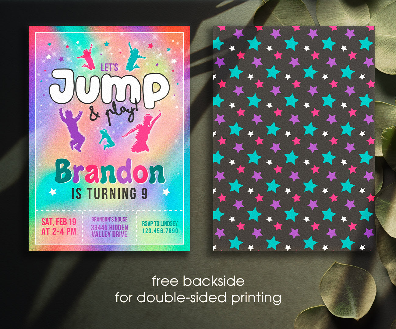 Trampoline Jump Party customizable invitation template | Share or Print | ZJ542