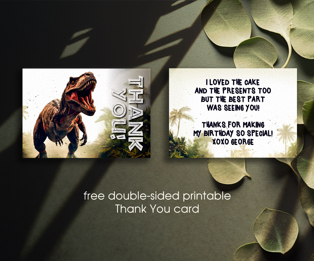 Jurassic World Dinosaur customizable invitation template | Share or Print | VS751