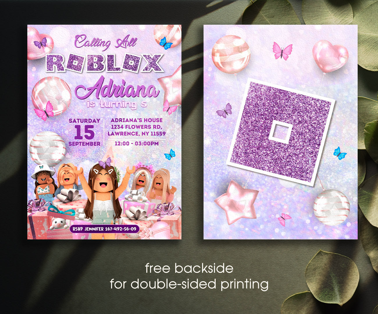 Roblox Gamer customizable invitation template | Share or Print | TP396